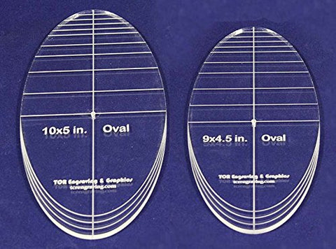 Oval Quilt Templates 2 Piece Set. 9"-10" - Multi Purpose 1/4"