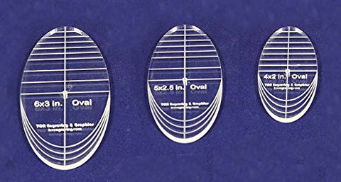Oval Quilt Templates 3 Piece Set. 4",5",6"- Multi Purpose 1/4"