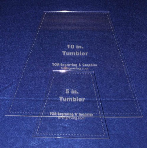 5" & 10" Tumbler Set Quilt Template - With Seam Allowance -Clear 1/8 " Acrylic