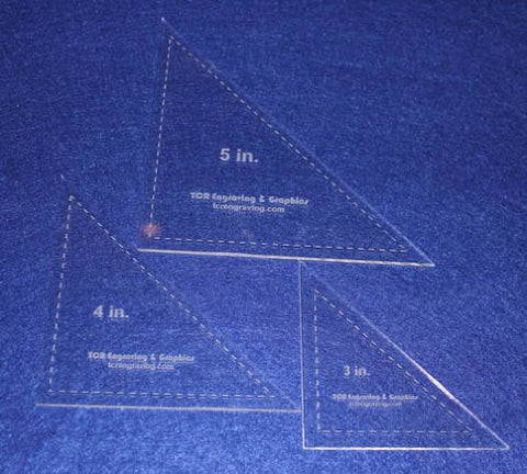 Triangle Templates. 3", 4", 5" - Clear 1/8"