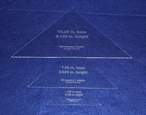 Triangle Templates- 3 Piece Special Set- No Seam - Clear 1/8"