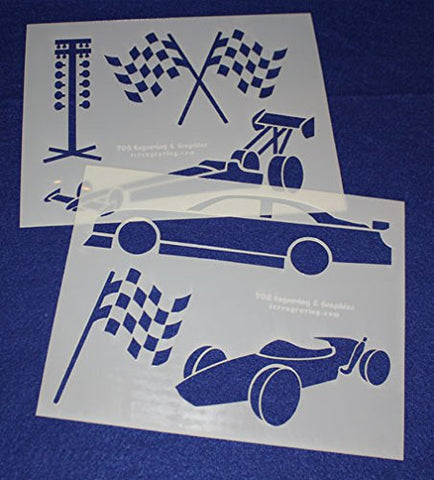 Racing Stencils Mylar 2 Pieces of 14 Mil 8" X 10" - Painting /Crafts/ Templates