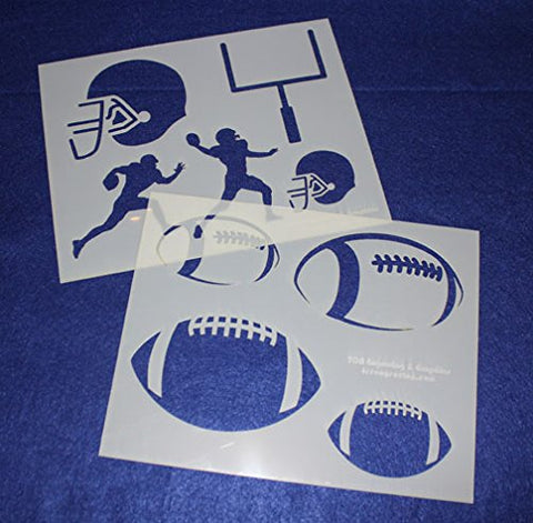 Football Stencils Mylar 2 Pieces of 14 Mil 8" X 10" - Painting /Crafts/ Templates
