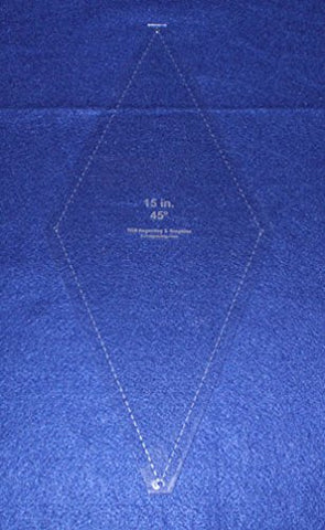 Quilt Template -No Tip 45 Degree Diamond -15 Inch-1/8" w/seam & guide holes