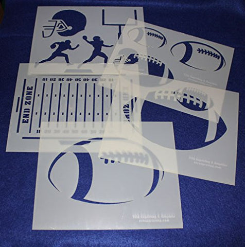 Football Stencils Mylar 5 Pieces of 14 Mil 8" X 10" - Painting /Crafts/ Templates