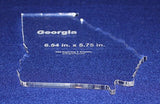 State of Georgia Template 6.54" X 5.75" - Clear ~1/4" Thick Acrylic