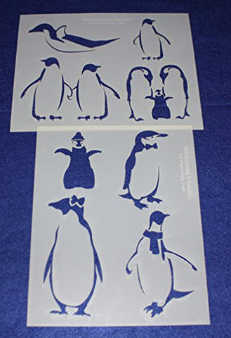 Penguin Stencils Mylar 2 Pieces of 14 Mil 8" X 10" - Painting /Crafts/ Templates
