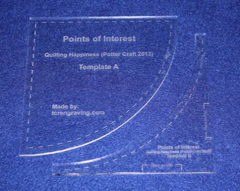 2 Piece "Points of Interest" Template Set. Clear 1/8" Thick Acrylic