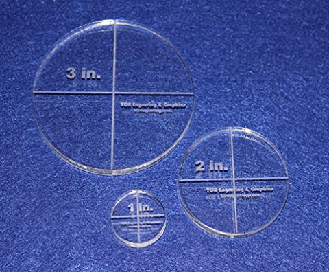 Circle Template 3 Piece Set.1",2",3" - Clear 3/8" Thick