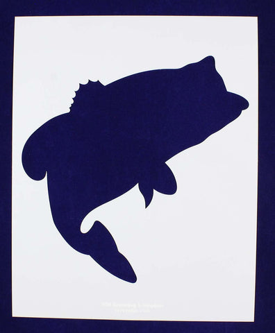 Large Bass Jumping (fish) Stencils -1 pc-Mylar 14mil - Painting /Crafts/ Templates