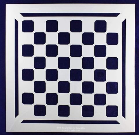 Chess/Checkerboard with Border Stencil 14 Mil -12" X 12" - Painting/Crafts/ Templates