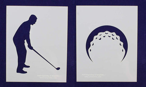 Mylar 2 Pieces of Golf Stencils- 14 Mil