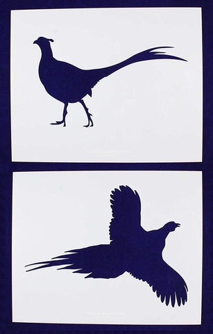 Large Pheasant Stencils -2 pc set-Mylar 14mil - Painting /Crafts/ Templates
