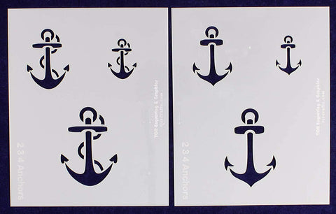 Small Anchor Stencils- 8" X 10" -2 Piece Set-14 Mil Mylar Painting /Crafts