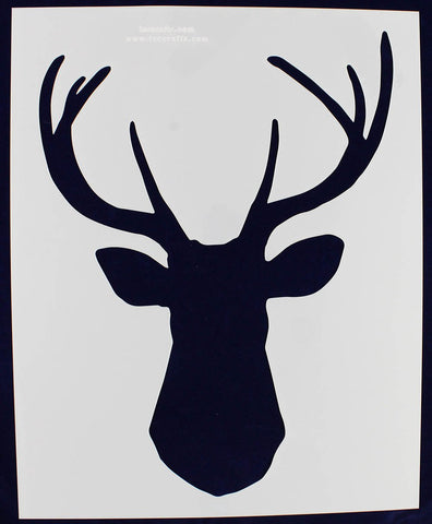 Buck-Deer Head Stencil F-Xlg-Mylar 14 Mil 15.6"W X 19.50H - Painting /Crafts/ Templates