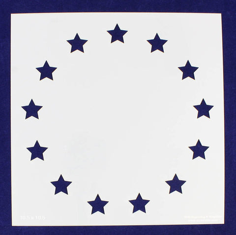 13 Star Revolutionary Field Stencil 14 Mil -10.5"H x 10.5"W - Painting /Crafts/ Templates