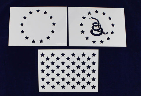 Don't Tread on Me (Gadsen Flag)/Revolutionary War 3 PC Stencil Set Painting/CraftsTemplate