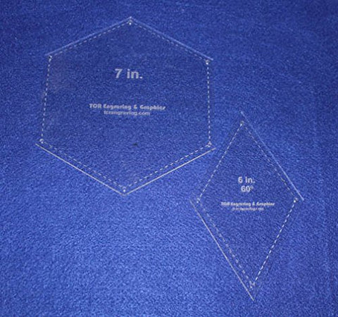 Hexagon/Diamond Set - 2 Piece Specialty- -1/8"-Quilt Templates-