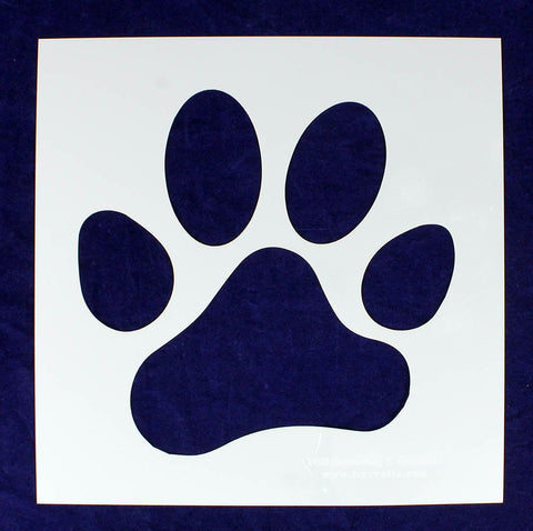 12.55" Large Paw Print Stencil -Mylar 1 Piece of 14 Mil - Painting /Crafts