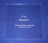 Square Template 7 Inch - Clear 1/8 Inch Thick with Seam Allowance