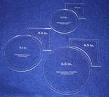 Circle Within Square Half Sizes Set 3.5", 4.5", 5.5" Circles - 4.5", 5.5", 6.5" Quarter Squares 1/8"