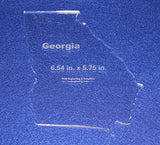 State of Georgia Template 6.54" X 5.75" - Clear ~1/4" Thick Acrylic