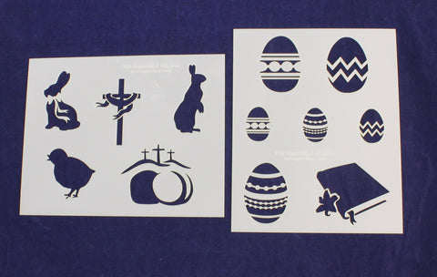 Easter Stencils -Mylar 2 Pieces of 14 Mil 8 X 10 Inches- Painting /Crafts/ Templates