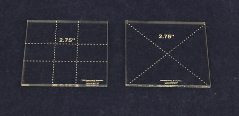 Actual Size 2 Piece Square Set -2.75 Inches- 1/8" Thick