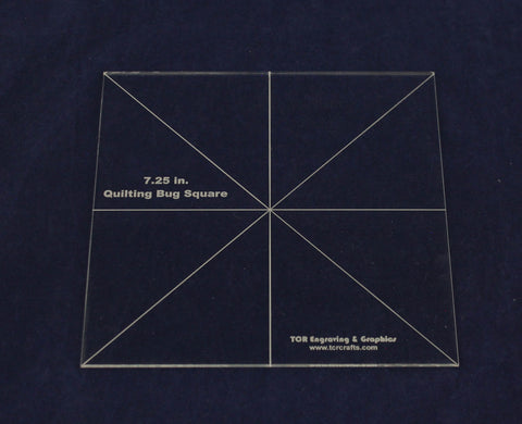 Square Template 7.25 Inch- Quilting Bug Clear 1/8 Inch Thick