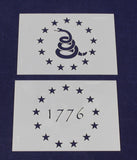 2 Piece Set 13 Star 1776 and Gadsden Stencils