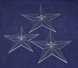 Star Template 3 Piece Set. 7, 8, 9 Inches - Clear 1/4 Inch Thick w/ Guidelines & Center Hole