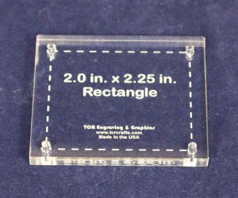 2 x 2.25 Inches Rectangle -Acrylic 1/4 Inch -Back Engraved- Quilting/Sewing
