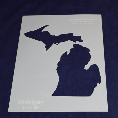 State of Michigan Stencil-Mylar 14 Mil -9 X 11.25 Inches - Painting /Crafts/ Templates