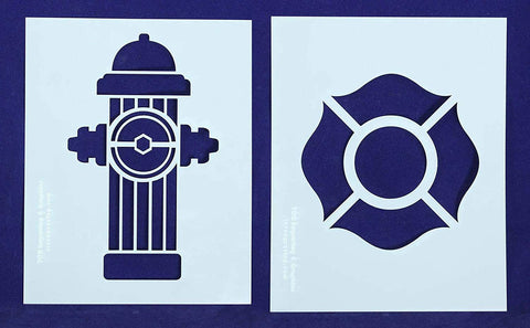 Fire Hydrant/Maltese Cross Stencils Mylar 2 Pieces of 14 Mil 8" X 10" - Painting /Crafts/ Templates