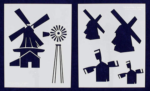 Windmill Stencils - 2 Pc set- 14 Mil Mylar