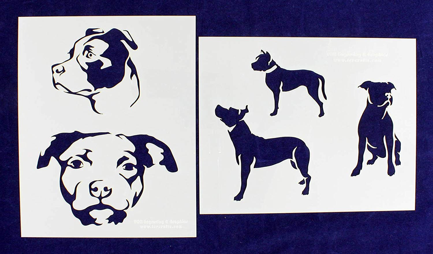 Reusable Dog Pitbull Stencil 5.5" X 5.5" - Custom Animal Design For Pet-Themed Crafts