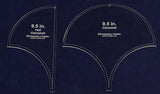 Clamshell Templates. 2 Piece Set 9.5 Inches -Full & Half - Clear Acrylic 1/8 Inch Thick