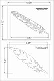 Large Feather Stencils - 2 Piece Set - 8 X 10 Inches