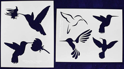 Hummingbird Stencils - 2 pc Stencil set 8x10 14 Mil Mylar