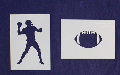 Football Stencils 2 Piece Set 5 x 7 Inches