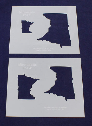 State of Minnesota 2 Piece Stencil Set 8 X 10 Inches-4 Images