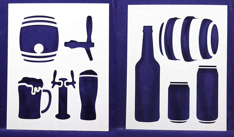 Beer -2 Piece Stencil Set 14 Mil 8" X 10" Painting /Crafts/ Templates