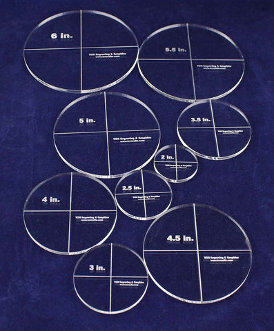 Circle Template 9 Piece Set - Clear 1/4" Thick Acrylic-Quilting