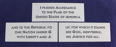 3 Piece Pledge of Allegiance Stencil Set