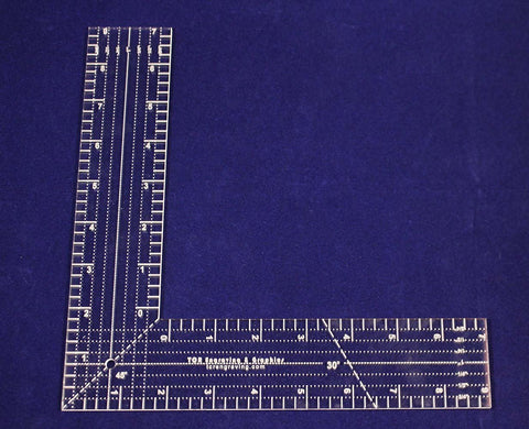 9" L-Shaped Ruler. Acrylic 1/8" thick. Quilting/Sewing - Acrylic