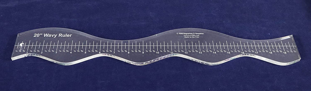 20 Inch Wavy Ruler. Acrylic 1/8 Inch Thick. Quilting/Sewing - Imperial ...