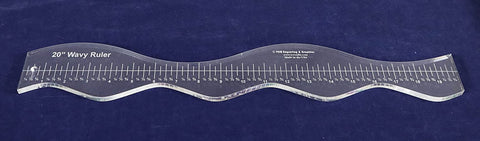 20 Inch Wavy Ruler. Acrylic 1/4 Inch Thick. Quilting/Sewing - Imperial