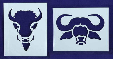 Buffalo/Bison Head Stencils Mylar 2 Pieces of 14 Mil 8" X 10" - Painting /Crafts/ Templates