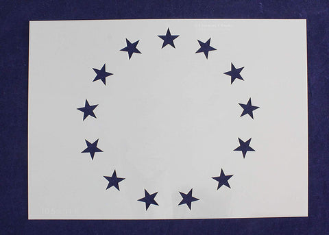 13 Star Betsy Ross Revolutionary Field Stencil - 10.5 x 14.8 Inches