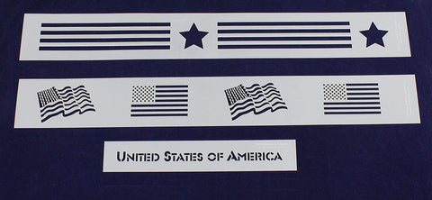 Patriotic U.S.- 3 Piece Border Stencil Set